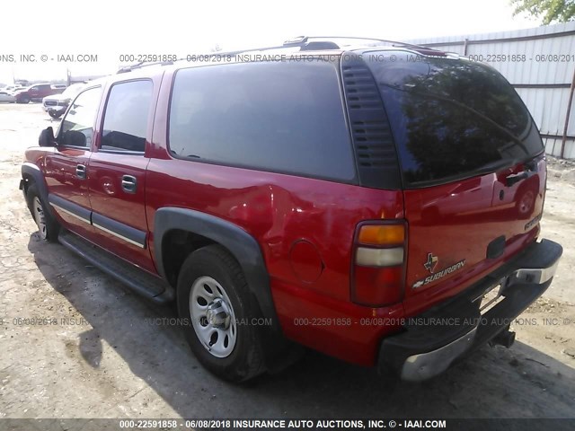 3GNFK16Z92G231288 - 2002 CHEVROLET SUBURBAN K1500 RED photo 3