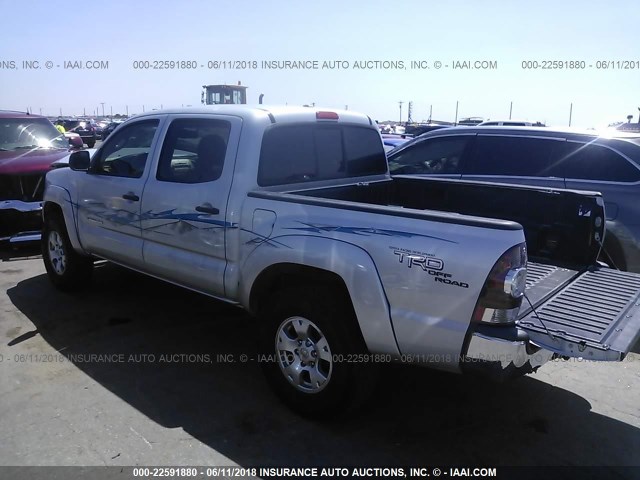 3TMJU4GN0AM099421 - 2010 TOYOTA TACOMA DOUBLE CAB PRERUNNER SILVER photo 3