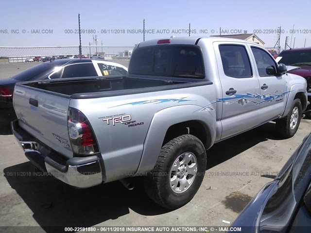 3TMJU4GN0AM099421 - 2010 TOYOTA TACOMA DOUBLE CAB PRERUNNER SILVER photo 4