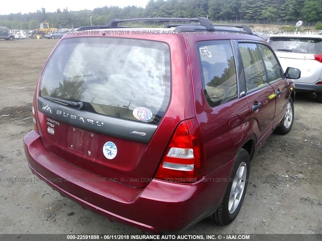 JF1SG65654H726356 - 2004 SUBARU FORESTER 2.5XS Rouge photo 4
