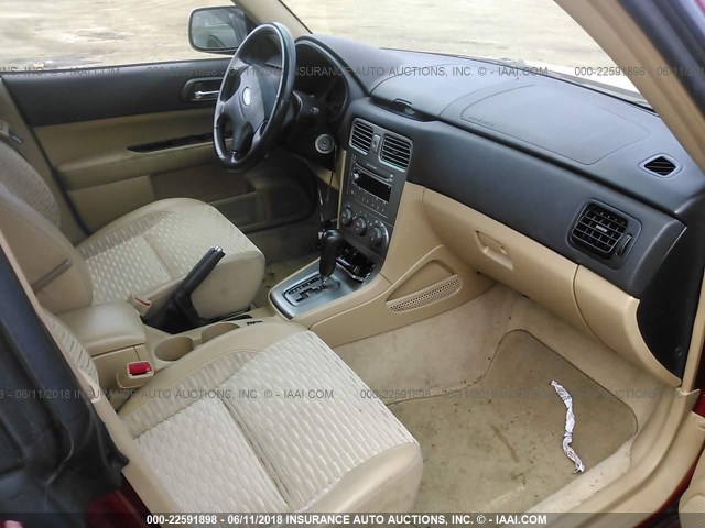 JF1SG65654H726356 - 2004 SUBARU FORESTER 2.5XS Rouge photo 5