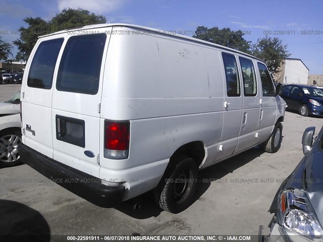 1FTRE1427WHB42172 - 1998 FORD ECONOLINE E150 VAN WHITE photo 4