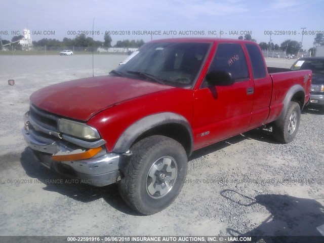 1GCCT19WXY8238209 - 2000 CHEVROLET S TRUCK S10 RED photo 2