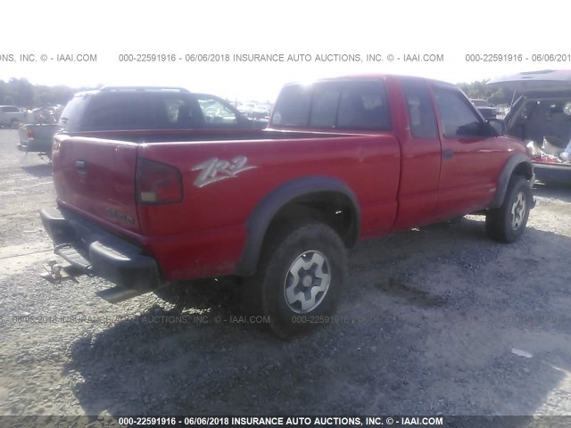 1GCCT19WXY8238209 - 2000 CHEVROLET S TRUCK S10 RED photo 4