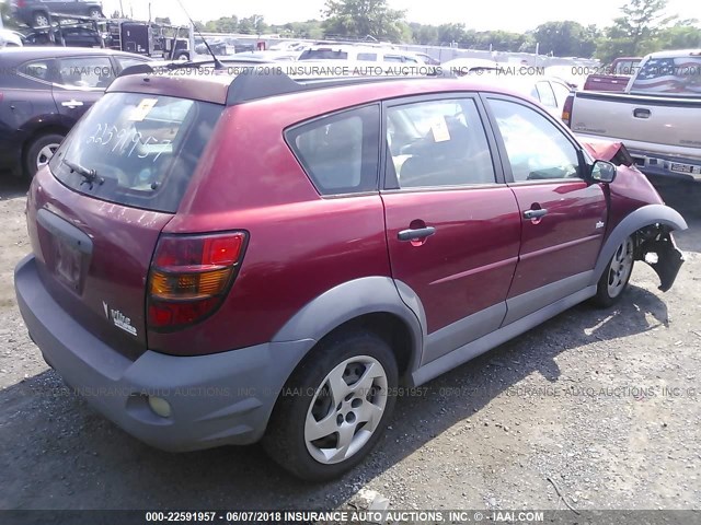 5Y2SL62824Z424027 - 2004 PONTIAC VIBE MAROON photo 4