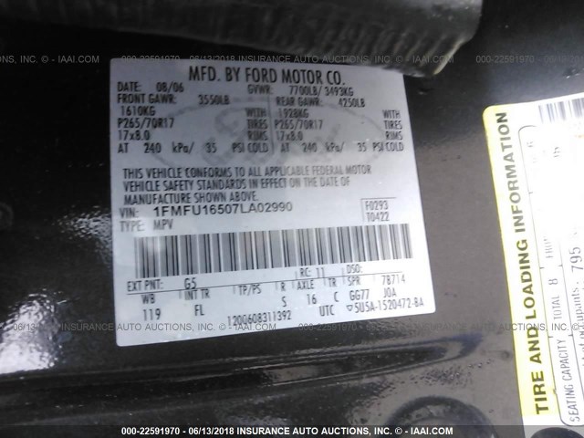 1FMFU16507LA02990 - 2007 FORD EXPEDITION XLT 灰色 照片 9