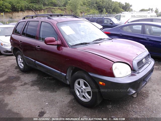 KM8SC13E04U622542 - 2004 HYUNDAI SANTA FE GLS/LX BURGUNDY photo 1