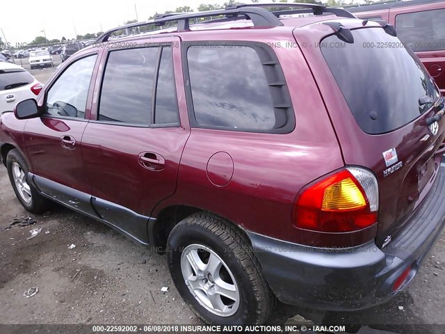 KM8SC13E04U622542 - 2004 HYUNDAI SANTA FE GLS/LX BURGUNDY photo 3