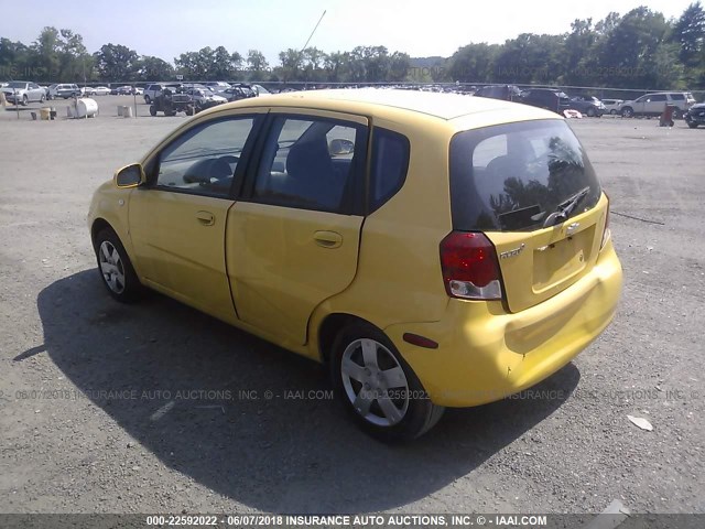 KL1TD66617B786011 - 2007 CHEVROLET AVEO LS YELLOW photo 3