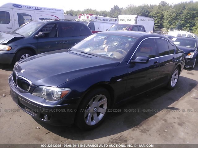 WBAHL83558DT13417 - 2008 BMW 750 I Dark Blue photo 2