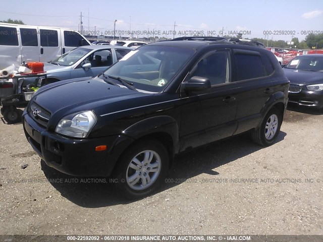 KM8JN12D26U450905 - 2006 HYUNDAI TUCSON GLS/LIMITED BLACK photo 2