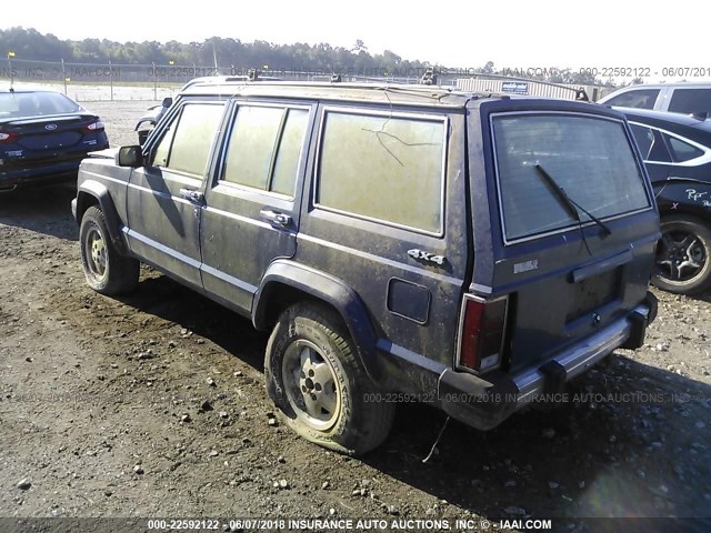 1JCMT7540HT178206 - 1987 JEEP WAGONEER LIMITED BLUE photo 3