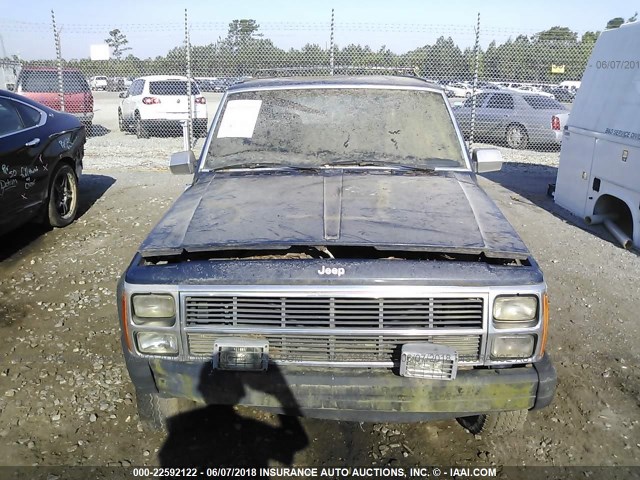 1JCMT7540HT178206 - 1987 JEEP WAGONEER LIMITED BLUE photo 6