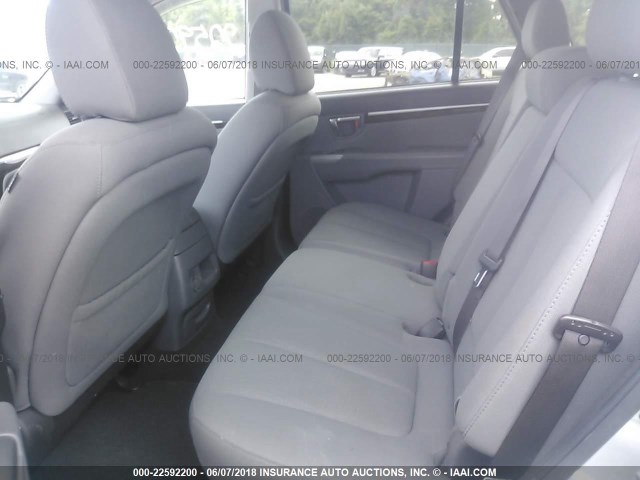 5NMSGDAB8AH410364 - 2010 HYUNDAI SANTA FE GLS SILVER photo 8