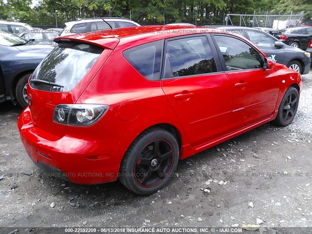 JM1BK143571644143 - 2007 MAZDA 3 HATCHBACK RED photo 4