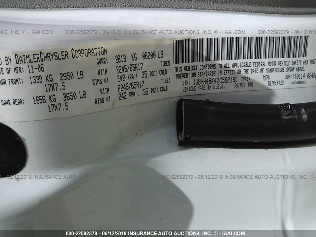 1J8HH48K47C562185 - 2007 JEEP COMMANDER Ağ foto 9