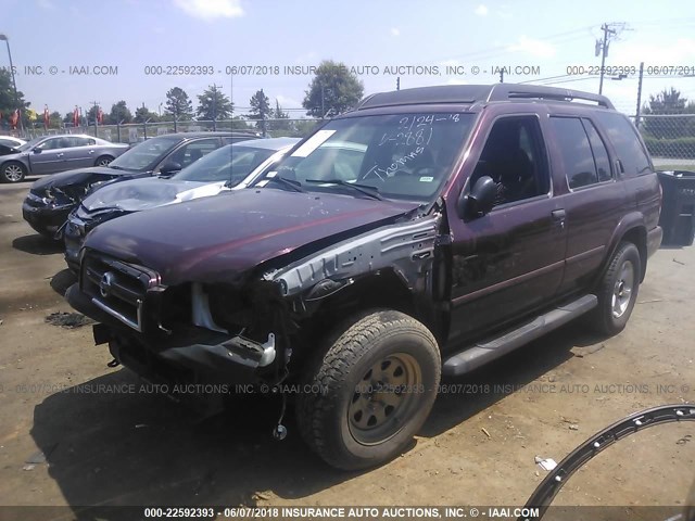 JN8DR09X84W802861 - 2004 NISSAN PATHFINDER LE/SE MAROON photo 2