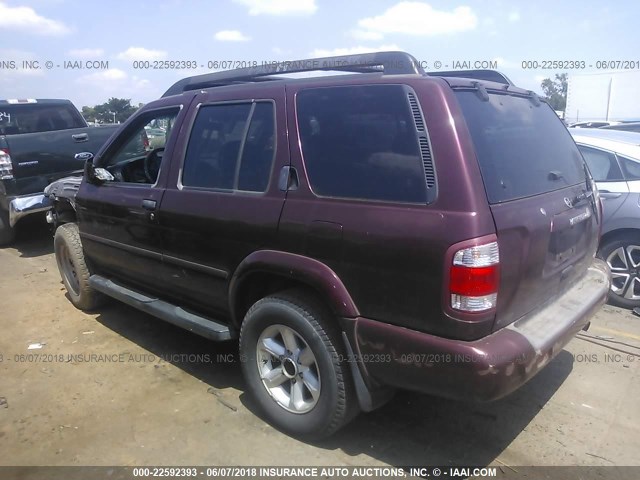 JN8DR09X84W802861 - 2004 NISSAN PATHFINDER LE/SE MAROON photo 3