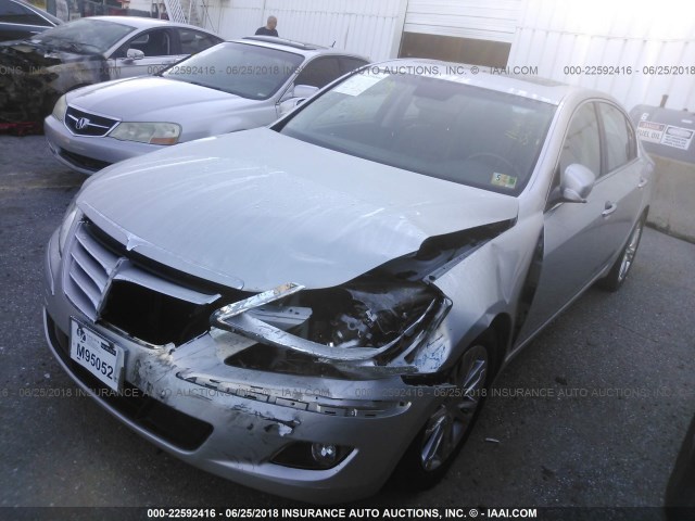 KMHGC4DF6AU107250 - 2010 HYUNDAI GENESIS 4.6L SILVER photo 2