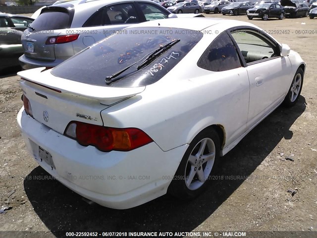 JH4DC53043C015488 - 2003 ACURA RSX TYPE-S WHITE photo 4