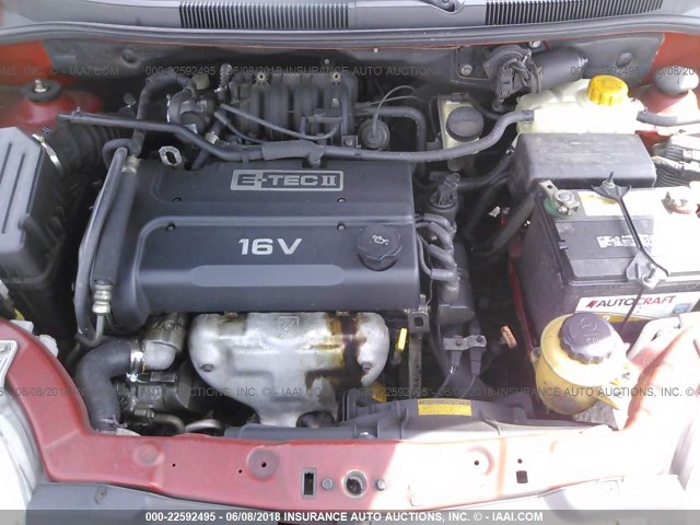 KL1TD56616B560981 - 2006 CHEVROLET AVEO LS RED photo 10