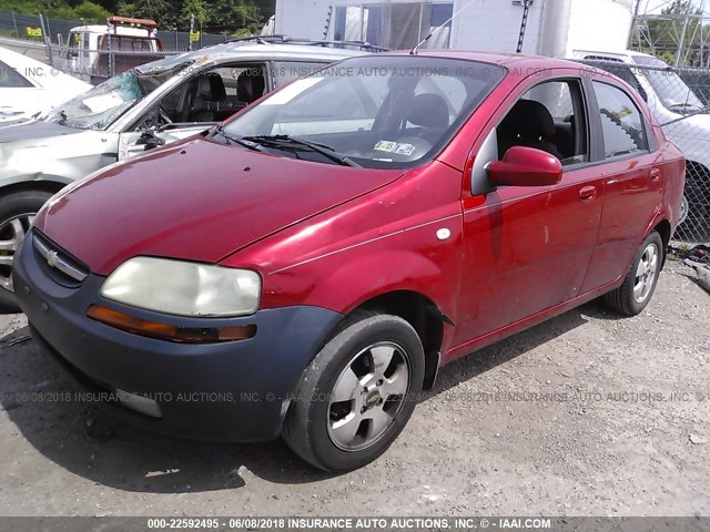 KL1TD56616B560981 - 2006 CHEVROLET AVEO LS RED photo 2