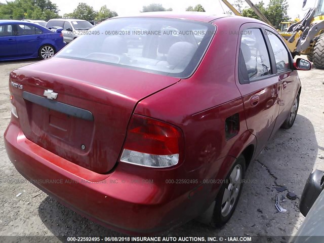 KL1TD56616B560981 - 2006 CHEVROLET AVEO LS RED photo 4