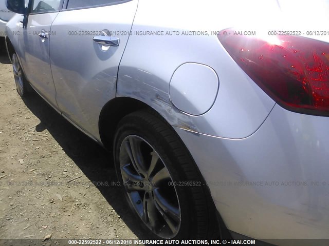 JN8AZ18W29W115190 - 2009 NISSAN MURANO S/SL/LE SILVER photo 6