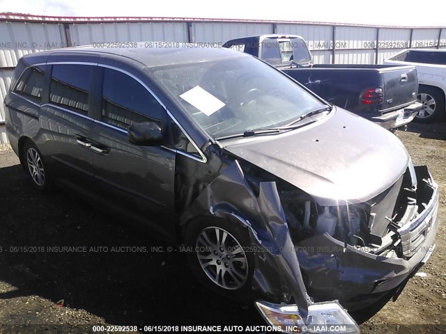 5FNRL5H61DB034864 - 2013 HONDA ODYSSEY EXL GRAY photo 1