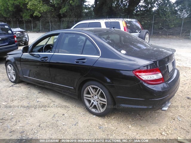 WDDGF56X78F162835 - 2008 MERCEDES-BENZ C 350 BLACK photo 3