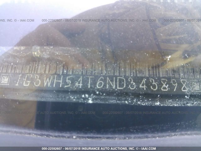 1G3WH54T6ND343898 - 1992 OLDSMOBILE CUTLASS SUPREME S WHITE photo 9