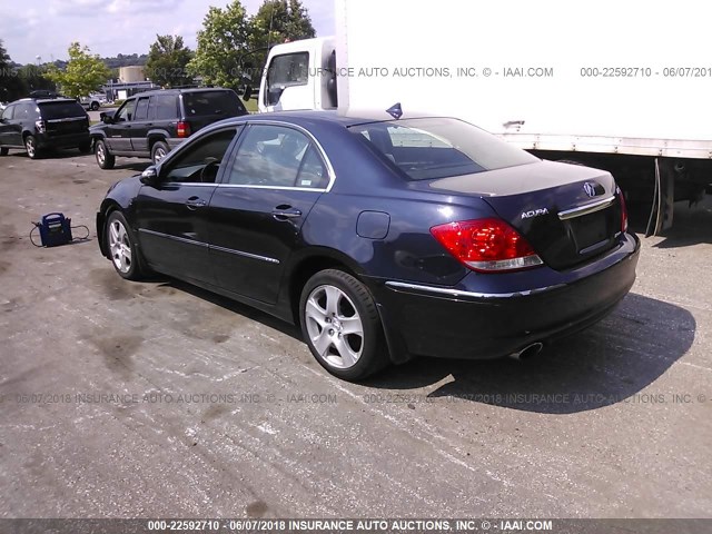 JH4KB16506C000212 - 2006 ACURA RL BLUE photo 3