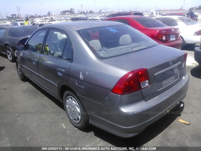 1HGES16365L010370 - 2005 HONDA CIVIC DX VP GRAY photo 3