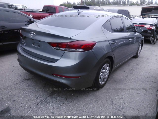 KMHD74LF0HU371163 - 2017 HYUNDAI ELANTRA SE GRAY photo 4