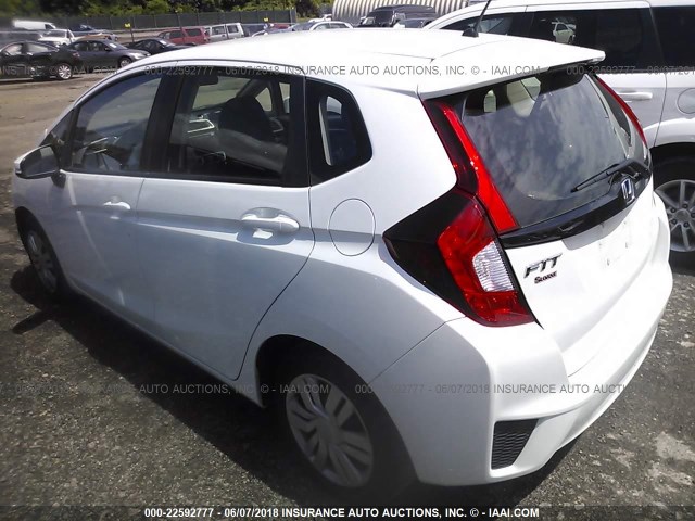 JHMGK5H50HS010841 - 2017 HONDA FIT LX WHITE photo 3