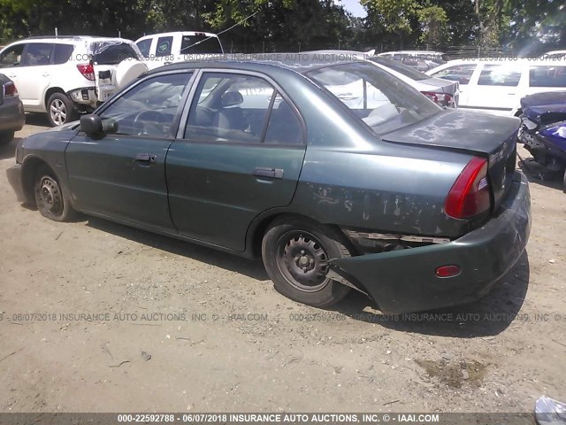 JA3AY26A7XU006405 - 1999 MITSUBISHI MIRAGE DE GREEN photo 3