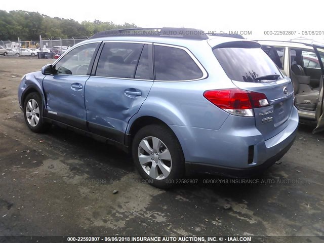 4S4BRBFC0A1360968 - 2010 SUBARU OUTBACK 2.5I PREMIUM Light Blue photo 3