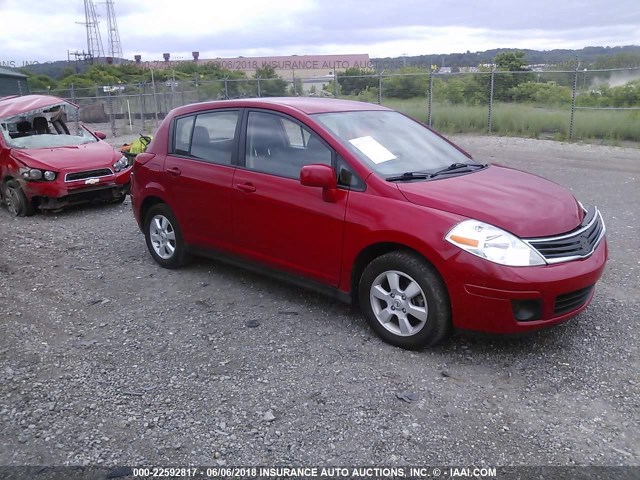 3N1BC1CP2CK802452 - 2012 NISSAN VERSA S/SL RED photo 1