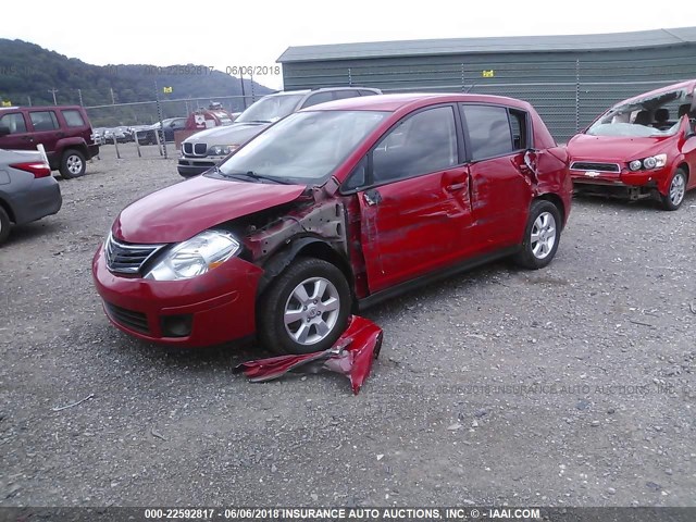 3N1BC1CP2CK802452 - 2012 NISSAN VERSA S/SL RED photo 2