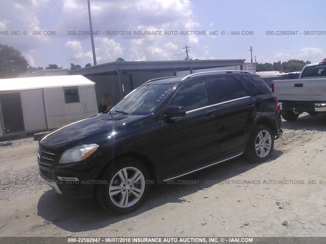 4JGDA5HB5EA328710 - 2014 MERCEDES-BENZ ML 350 4MATIC BLACK photo 2