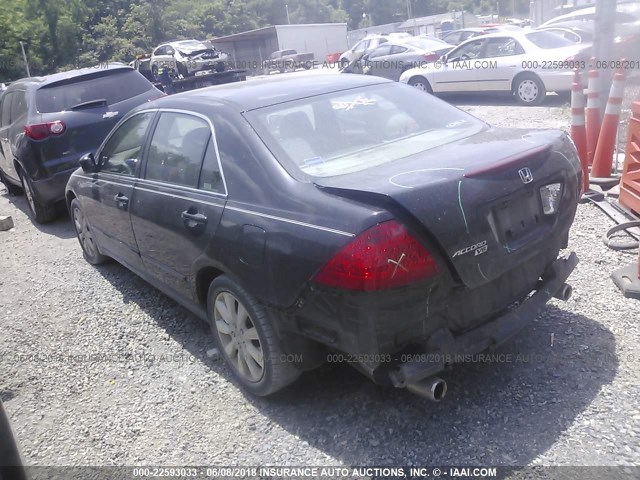 1HGCM66427A102601 - 2007 HONDA ACCORD SE BLACK photo 3