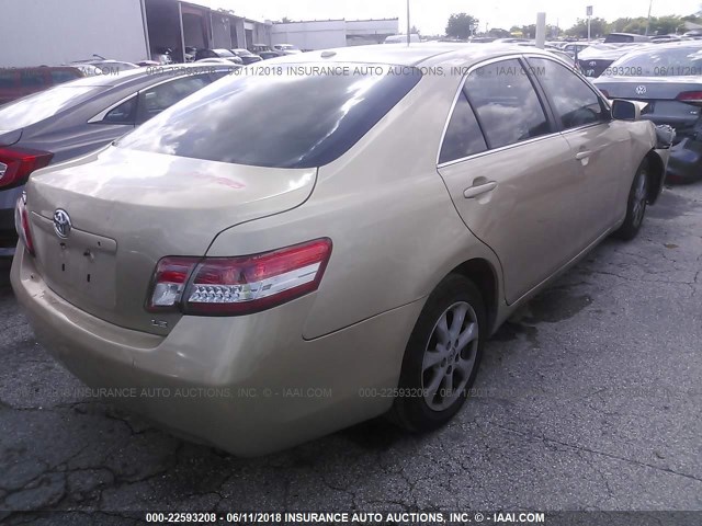 4T1BF3EK2BU653889 - 2011 TOYOTA CAMRY SE/LE/XLE ოქროსფერი ფოტო 4