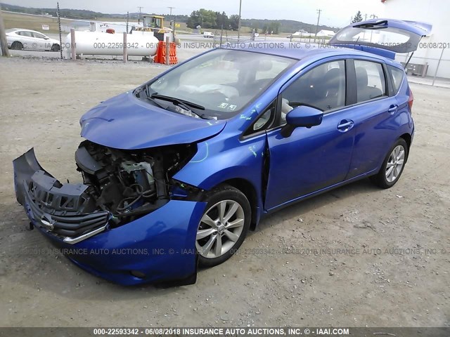 3N1CE2CP9FL429820 - 2015 NISSAN VERSA NOTE S/S PLUS/SV/SL/SR BLUE photo 2