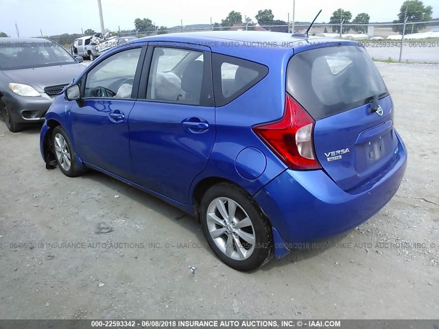 3N1CE2CP9FL429820 - 2015 NISSAN VERSA NOTE S/S PLUS/SV/SL/SR BLUE photo 3