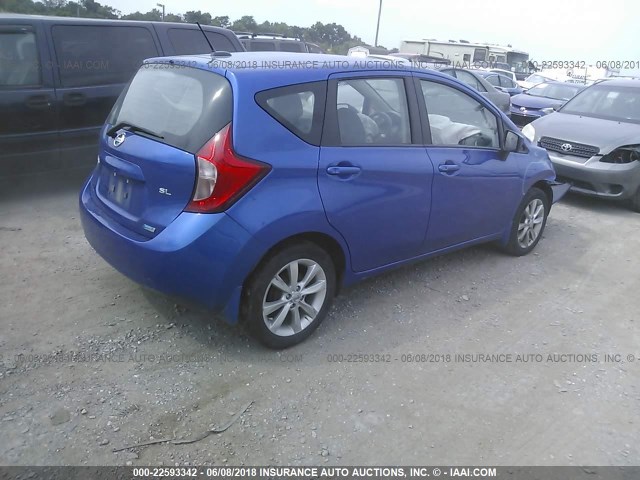 3N1CE2CP9FL429820 - 2015 NISSAN VERSA NOTE S/S PLUS/SV/SL/SR BLUE photo 4