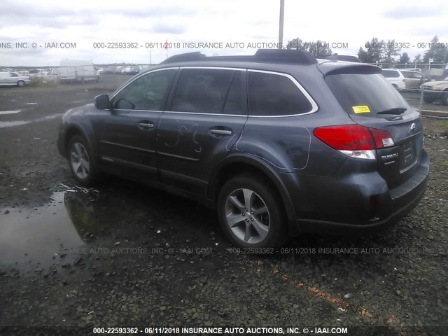 4S4BRBPC2E3279642 - 2014 SUBARU OUTBACK 2.5I LIMITED BLUE photo 3