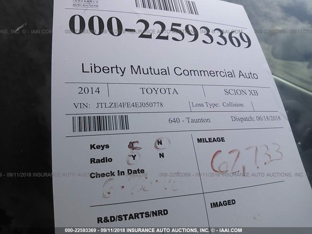 JTLZE4FE4EJ050778 - 2014 TOYOTA SCION XB მუქწითელი ფოტო 7