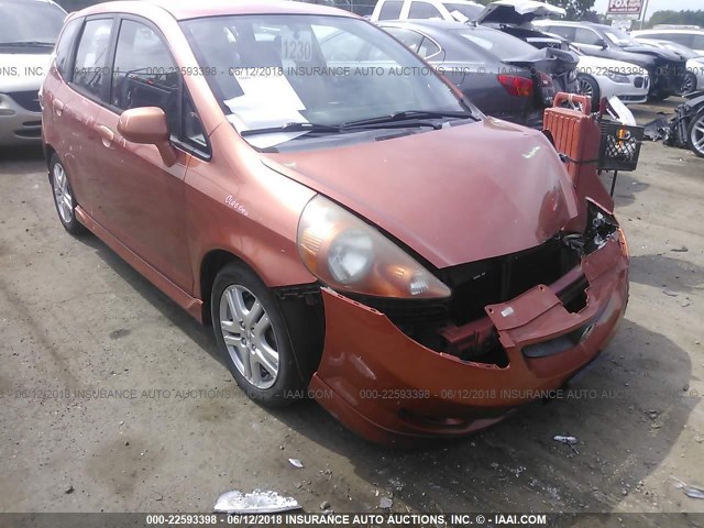 JHMGD386X8S003175 - 2008 HONDA FIT SPORT ORANGE photo 1