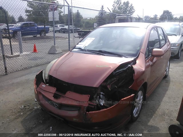 JHMGD386X8S003175 - 2008 HONDA FIT SPORT ORANGE photo 2