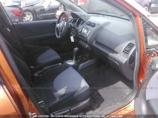 JHMGD386X8S003175 - 2008 HONDA FIT SPORT ORANGE photo 5